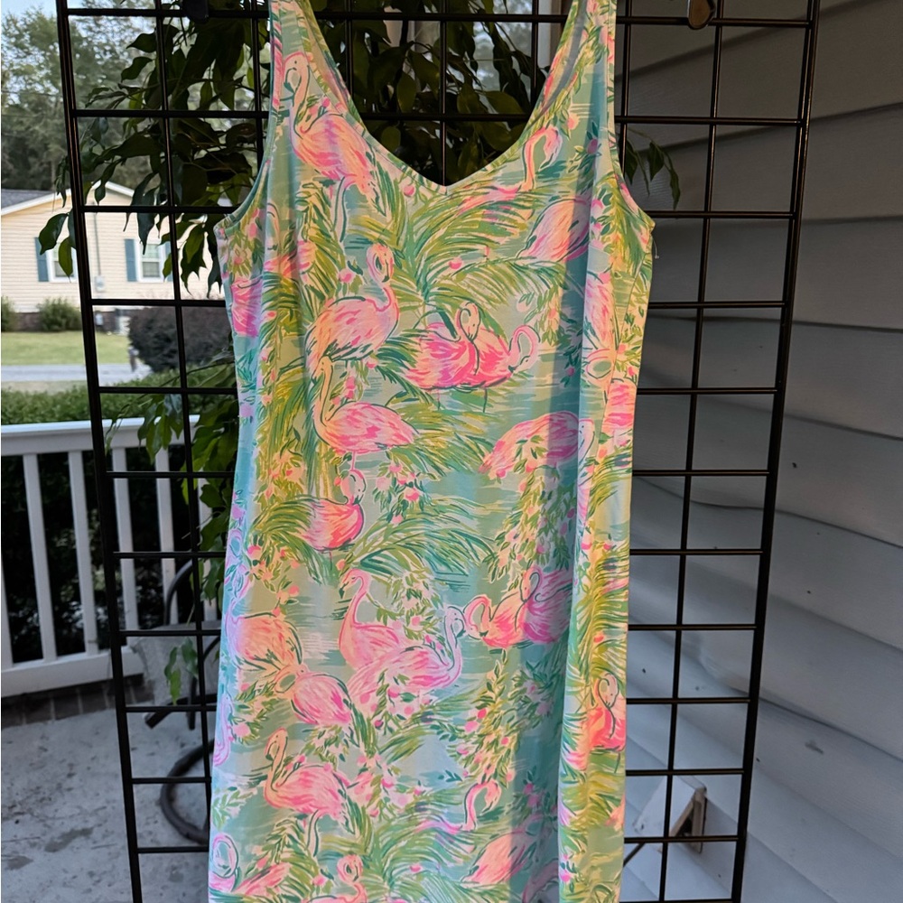 Lilly Pulitzer Tropical Print Flamino with Pink and Green